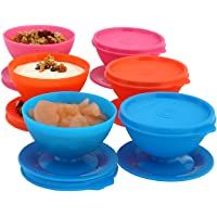 Milton Homery - Juego de 6 tazas de postre con tapa para parfait- postres- pudín- aperitivos- ensaladas y más…